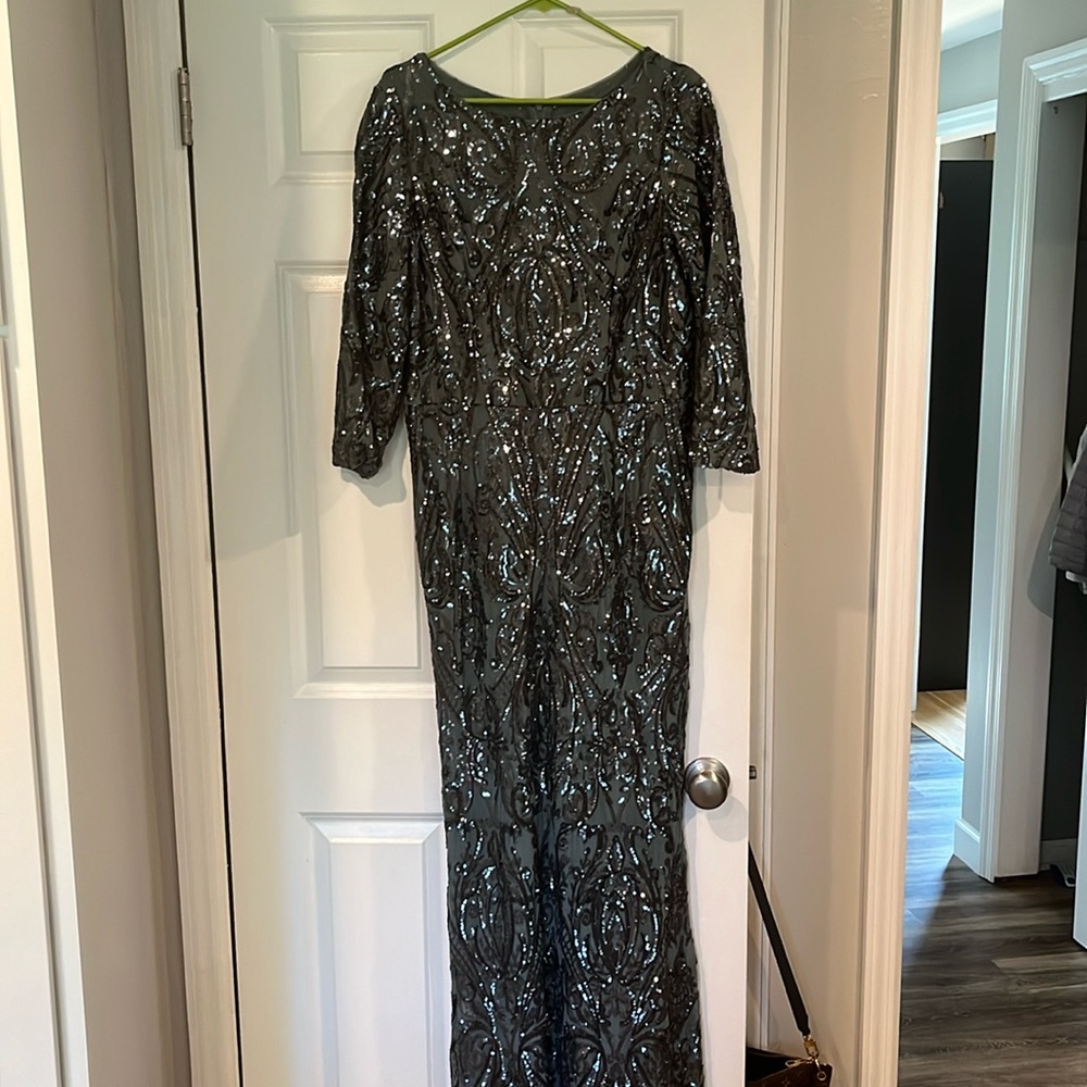 Sequened gown never worn teal color